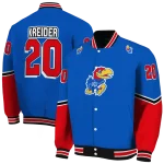 custom kansas jayhawks chevron style blue varsity jacket best selling