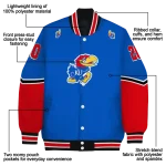 custom kansas jayhawks chevron style blue varsity jacket best selling