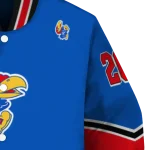 custom kansas jayhawks chevron style blue varsity jacket best selling