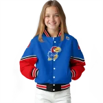 custom kansas jayhawks chevron style blue varsity jacket best selling