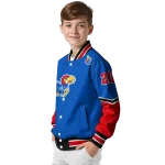 custom kansas jayhawks chevron style blue varsity jacket best selling