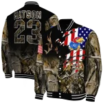 custom kansas jayhawks patriot deer camouflage varsity jacket best selling