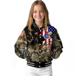 custom kansas jayhawks patriot deer camouflage varsity jacket best selling