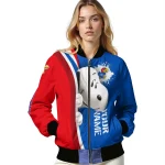 custom kansas jayhawks snoopy head blue bomber jacket best selling