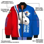 custom kansas jayhawks snoopy head blue bomber jacket best selling