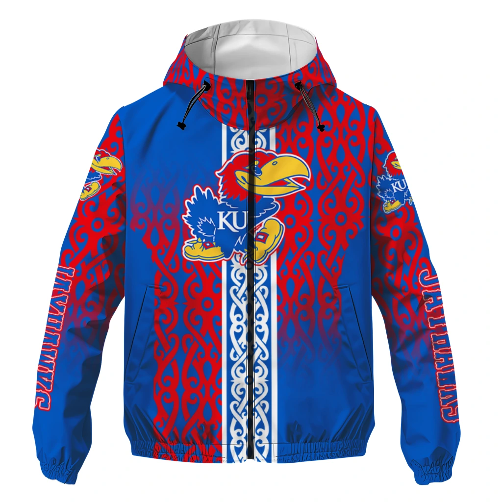 custom kansas jayhawks tribal swirls blue windbreaker jacket best selling custom kansas jayhawks tribal swirls blue windbreaker jacket best selling