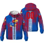 custom kansas jayhawks tribal swirls blue windbreaker jacket best selling