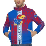custom kansas jayhawks tribal swirls blue windbreaker jacket best selling