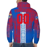 custom kansas jayhawks tribal swirls blue windbreaker jacket best selling