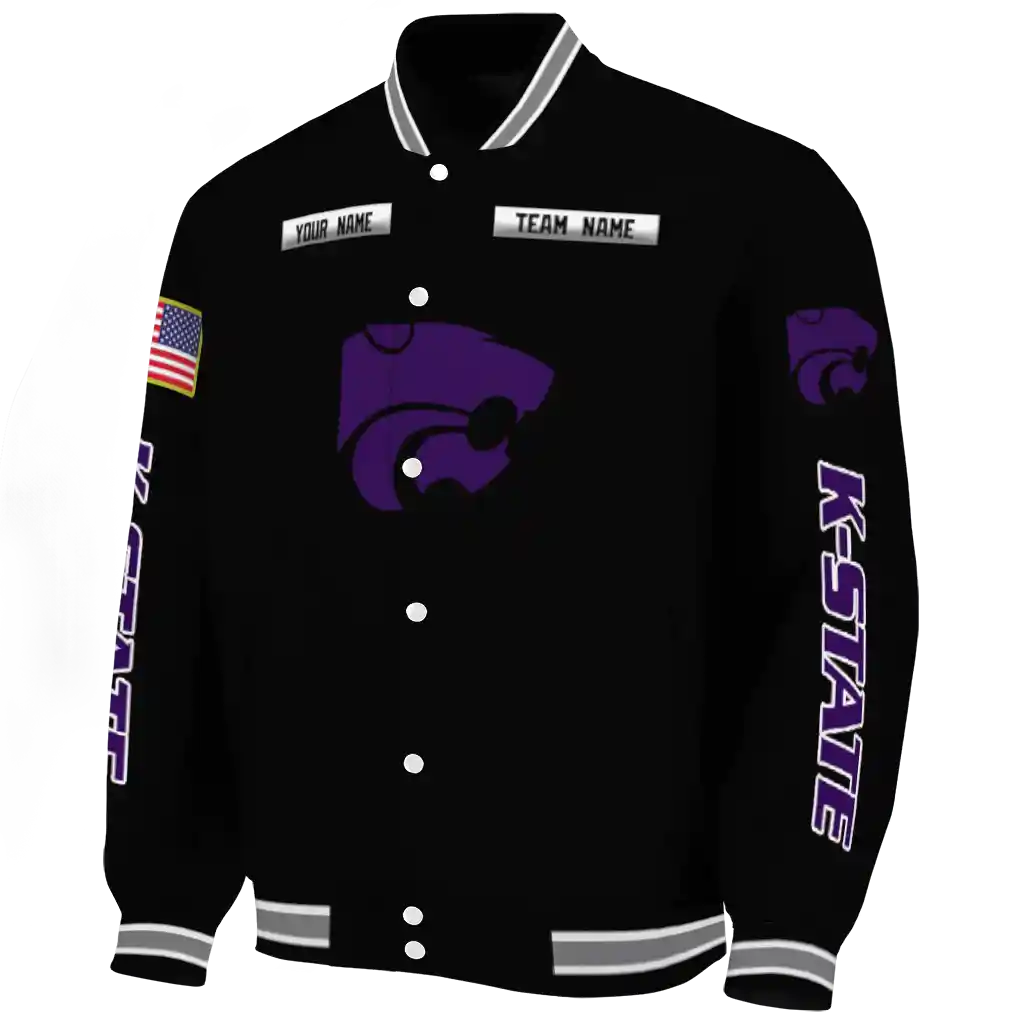 custom kansas state wildcats american flag skull black varsity jacket best selling custom kansas state wildcats american flag skull black varsity jacket best selling