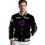 custom kansas state wildcats american flag skull black varsity jacket best selling