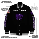 custom kansas state wildcats american flag skull black varsity jacket best selling