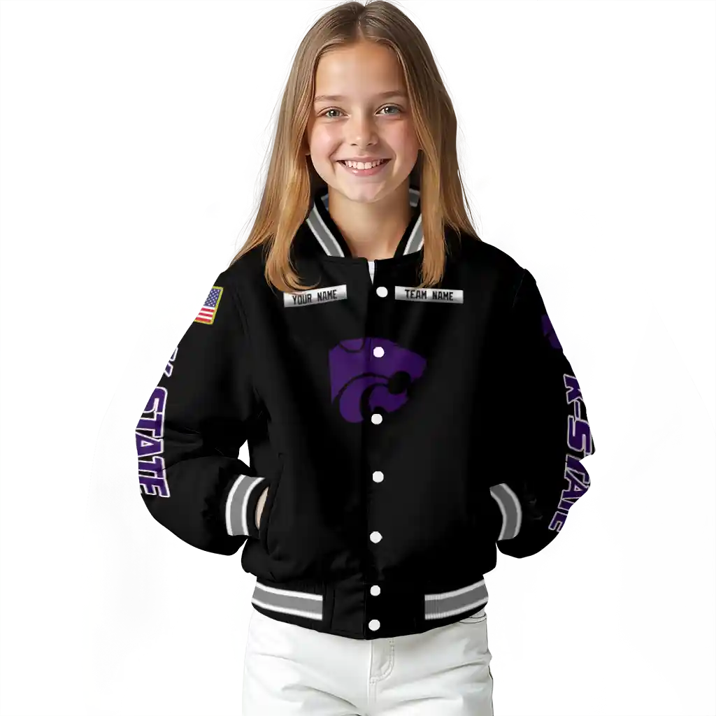 custom kansas state wildcats american flag skull black varsity jacket top rated custom kansas state wildcats american flag skull black varsity jacket top rated