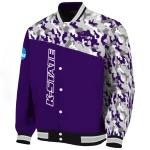 custom kansas state wildcats camouflage splash purple varsity jacket best selling