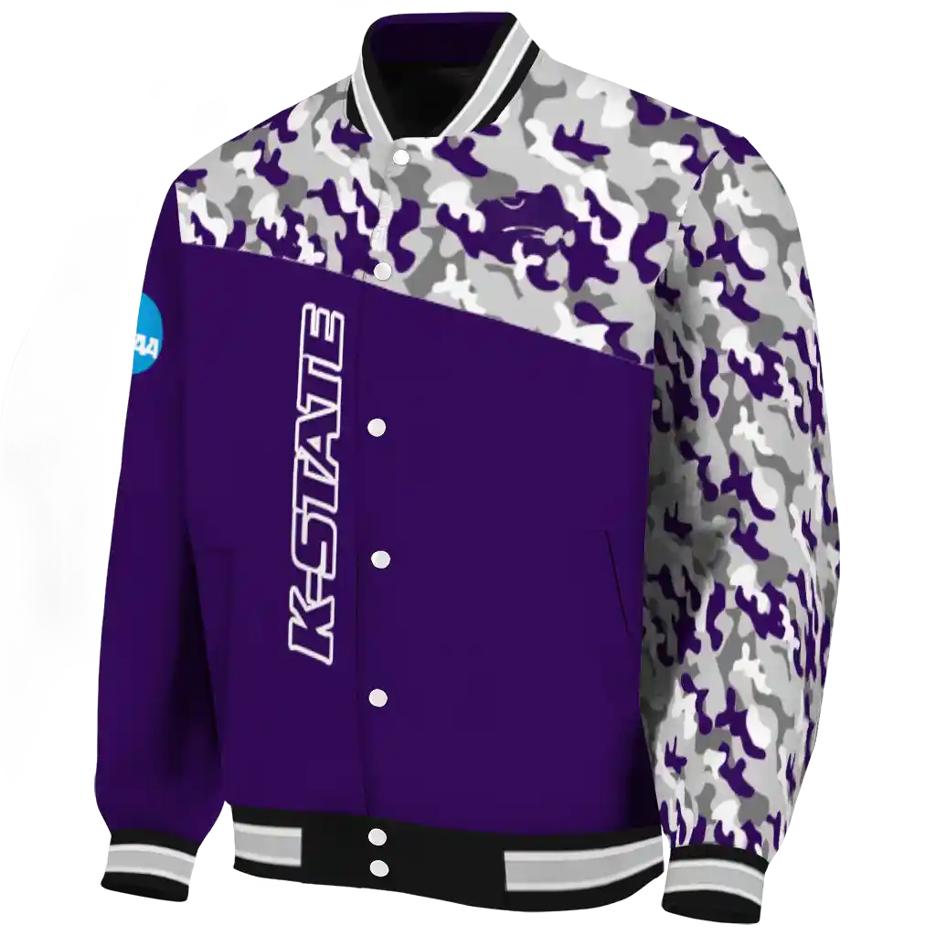 custom kansas state wildcats camouflage splash purple varsity jacket best selling custom kansas state wildcats camouflage splash purple varsity jacket best selling