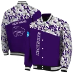 custom kansas state wildcats camouflage splash purple varsity jacket best selling