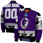 custom kansas state wildcats circle skull purple black bomber jacket best selling