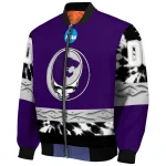custom kansas state wildcats circle skull purple black bomber jacket best selling