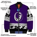 custom kansas state wildcats circle skull purple black bomber jacket best selling