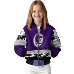 custom kansas state wildcats circle skull purple black bomber jacket best selling