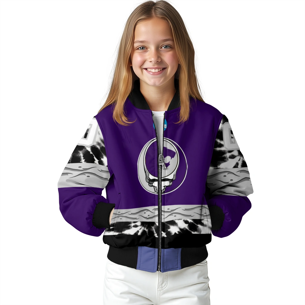 custom kansas state wildcats circle skull purple black bomber jacket top rated custom kansas state wildcats circle skull purple black bomber jacket top rated