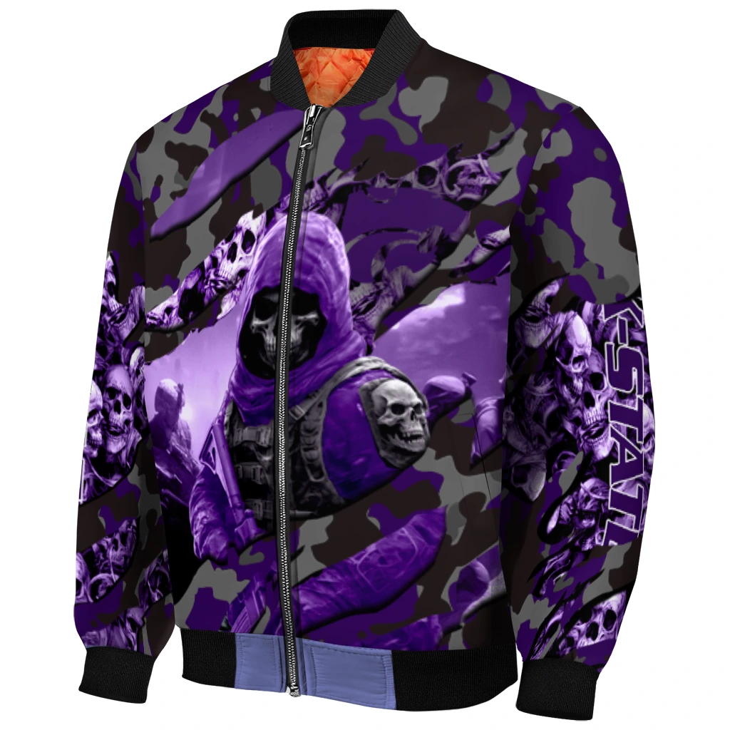 custom kansas state wildcats skull horde purple bomber jacket fashion forward custom kansas state wildcats skull horde purple bomber jacket fashion forward