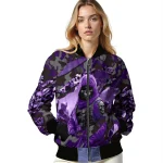 custom kansas state wildcats skull horde purple bomber jacket best selling