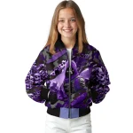 custom kansas state wildcats skull horde purple bomber jacket best selling