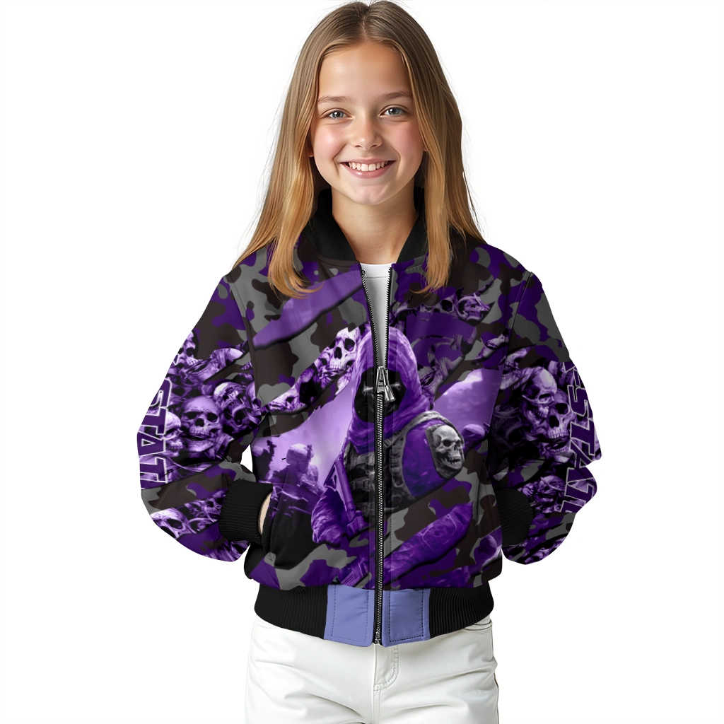 custom kansas state wildcats skull horde purple bomber jacket top rated custom kansas state wildcats skull horde purple bomber jacket top rated