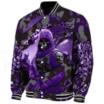 custom kansas state wildcats skull horde purple varsity jacket best selling