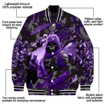 custom kansas state wildcats skull horde purple varsity jacket best selling