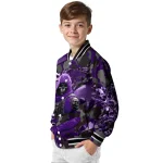 custom kansas state wildcats skull horde purple varsity jacket best selling