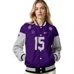 custom kansas state wildcats team patch purple varsity jacket best selling