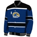 custom kent state golden flashes stripe statement navy blue black varsity jacket best selling