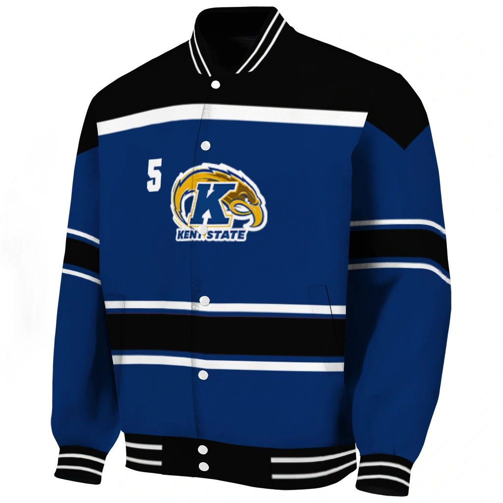 custom kent state golden flashes stripe statement navy blue black varsity jacket best selling custom kent state golden flashes stripe statement navy blue black varsity jacket best selling