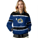 custom kent state golden flashes stripe statement navy blue black varsity jacket best selling
