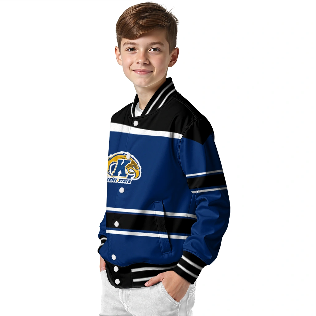 custom kent state golden flashes stripe statement navy blue black varsity jacket trendy custom kent state golden flashes stripe statement navy blue black varsity jacket trendy