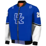 custom kentucky wildcats chevron style blue bomber jacket best selling