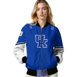custom kentucky wildcats chevron style blue bomber jacket best selling
