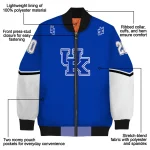 custom kentucky wildcats chevron style blue bomber jacket best selling