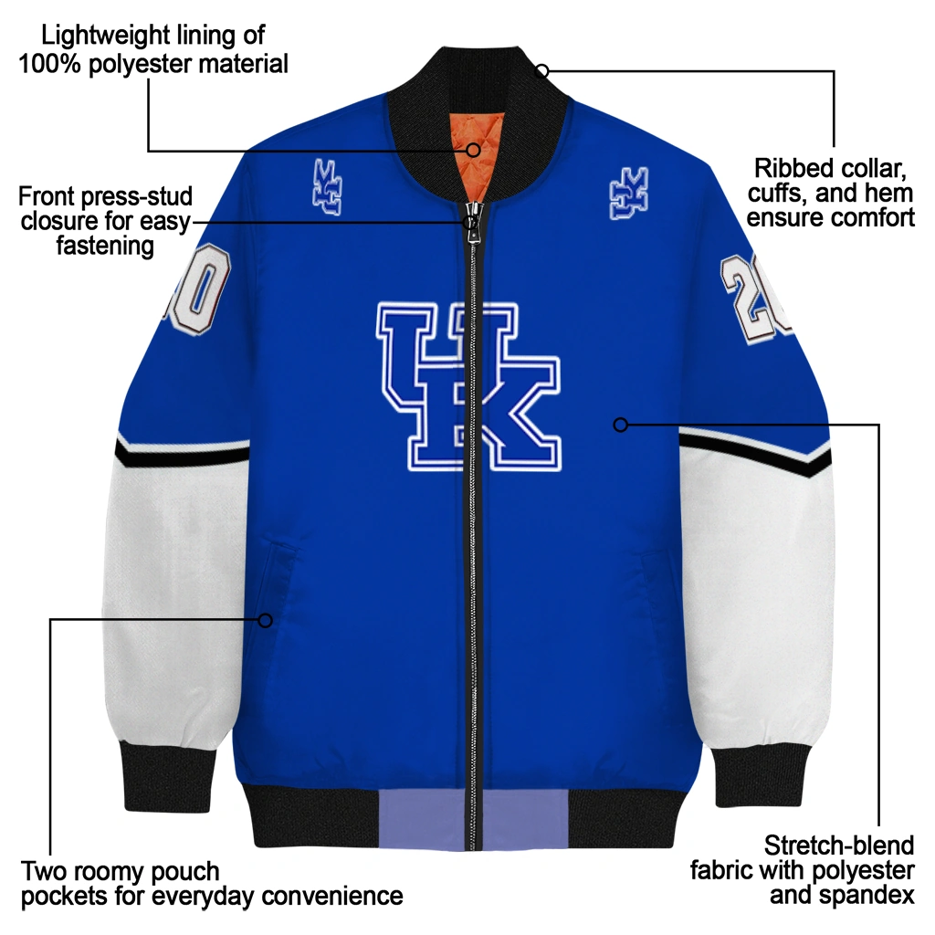 custom kentucky wildcats chevron style blue bomber jacket new arrival custom kentucky wildcats chevron style blue bomber jacket new arrival