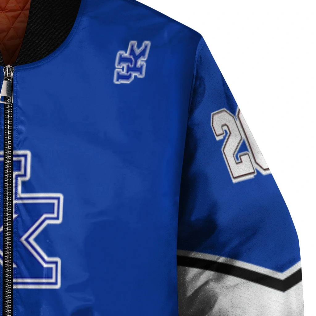 custom kentucky wildcats chevron style blue bomber jacket premium grade custom kentucky wildcats chevron style blue bomber jacket premium grade