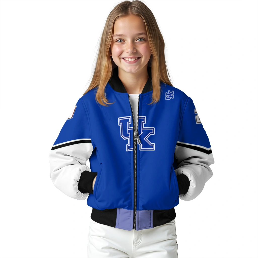 custom kentucky wildcats chevron style blue bomber jacket top rated custom kentucky wildcats chevron style blue bomber jacket top rated
