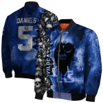 custom kentucky wildcats skull cluster blue bomber jacket best selling