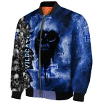 custom kentucky wildcats skull cluster blue bomber jacket best selling