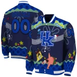 custom kentucky wildcats spongebob playtime blue varsity jacket best selling