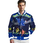 custom kentucky wildcats spongebob playtime blue varsity jacket best selling