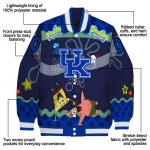 custom kentucky wildcats spongebob playtime blue varsity jacket best selling
