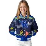 custom kentucky wildcats spongebob playtime blue varsity jacket best selling