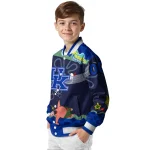 custom kentucky wildcats spongebob playtime blue varsity jacket best selling